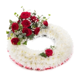 Based Wreath   Red and White