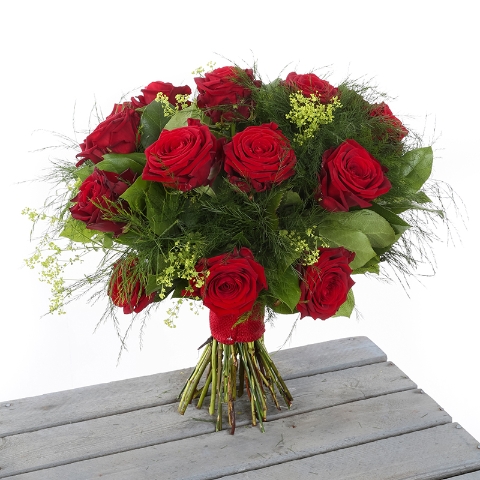 Dozen Roses in a Vase