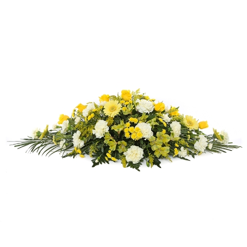 Soft Yellow Casket Spray