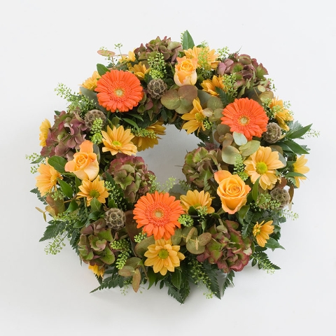 Mixed Wreath   Rustic Orange