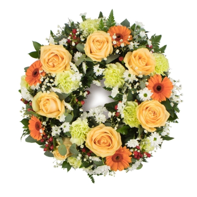 Classic Wreath   Peach and Green